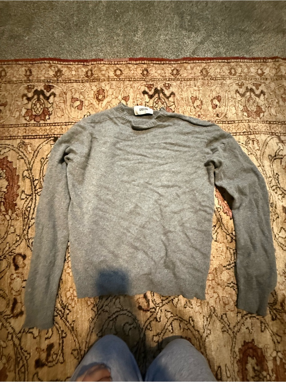 Grifoni cashmere Grey Crewneck Men's Sweater